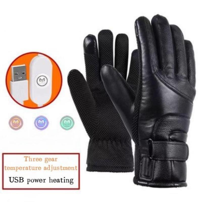 Heating Gloves Electric Heating Gloves Waterproof and Windproof Cycling Warm Gloves High Temperature 3-speed Temperature Control Warm Gloves