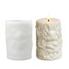 Easter 3D Rabbit Column Candle Mold Spring Easter Bunny Relief Silicone Crafting Mould Cylinder Making Candles Gypsum Crafts