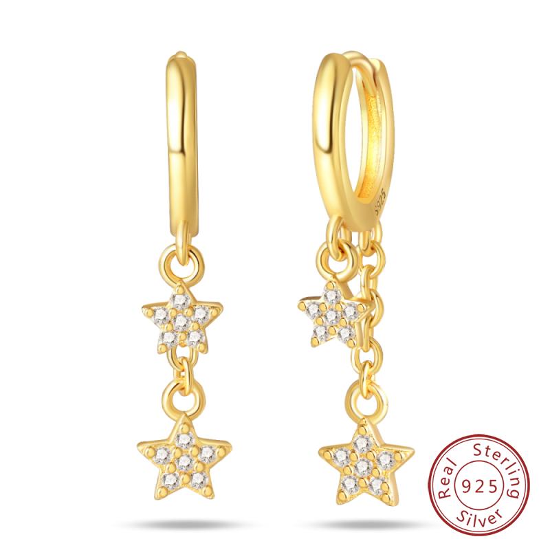 Hot 925 Sterling Silver Earrings Charm Simple Shining Lotus Zircon Wedding Women Jewelry Gift