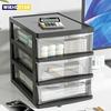 Japanese Style Desktop Storage Box-Transparent Drawer Organizer for Cosmetics,Stationery & Office Supplie,Student Desk Organizer