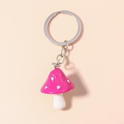 Cute Resin Simulation Mushroom Keychain Women Girls Key Ring Pendants for Handbag Decor DIY Kid's Jewelry Gifts