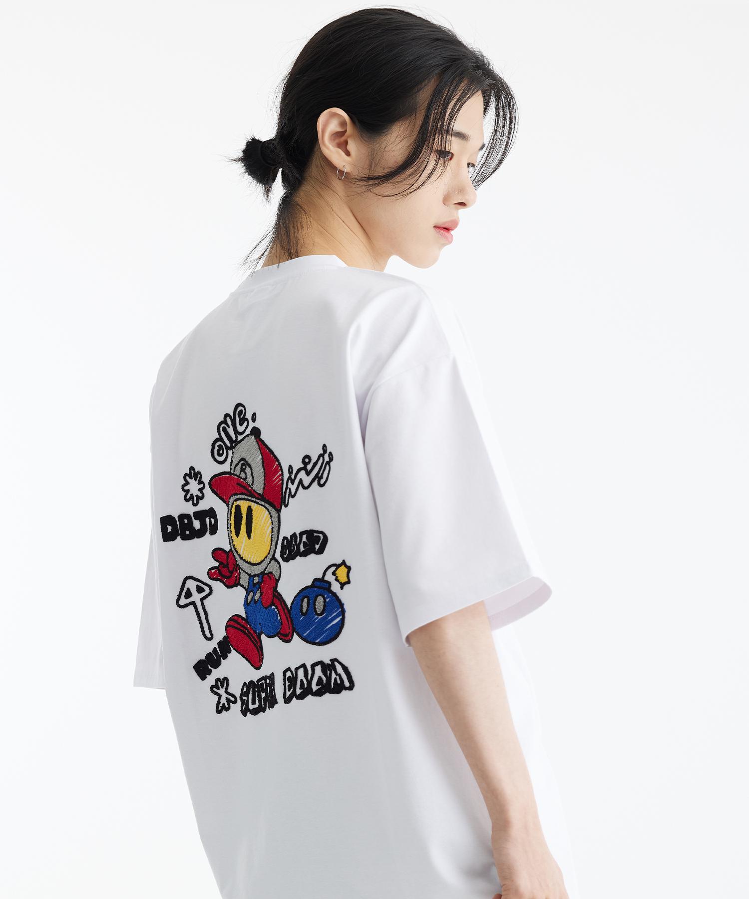 Double Jd Superboom Short Sleeve T-Shirt (White) L