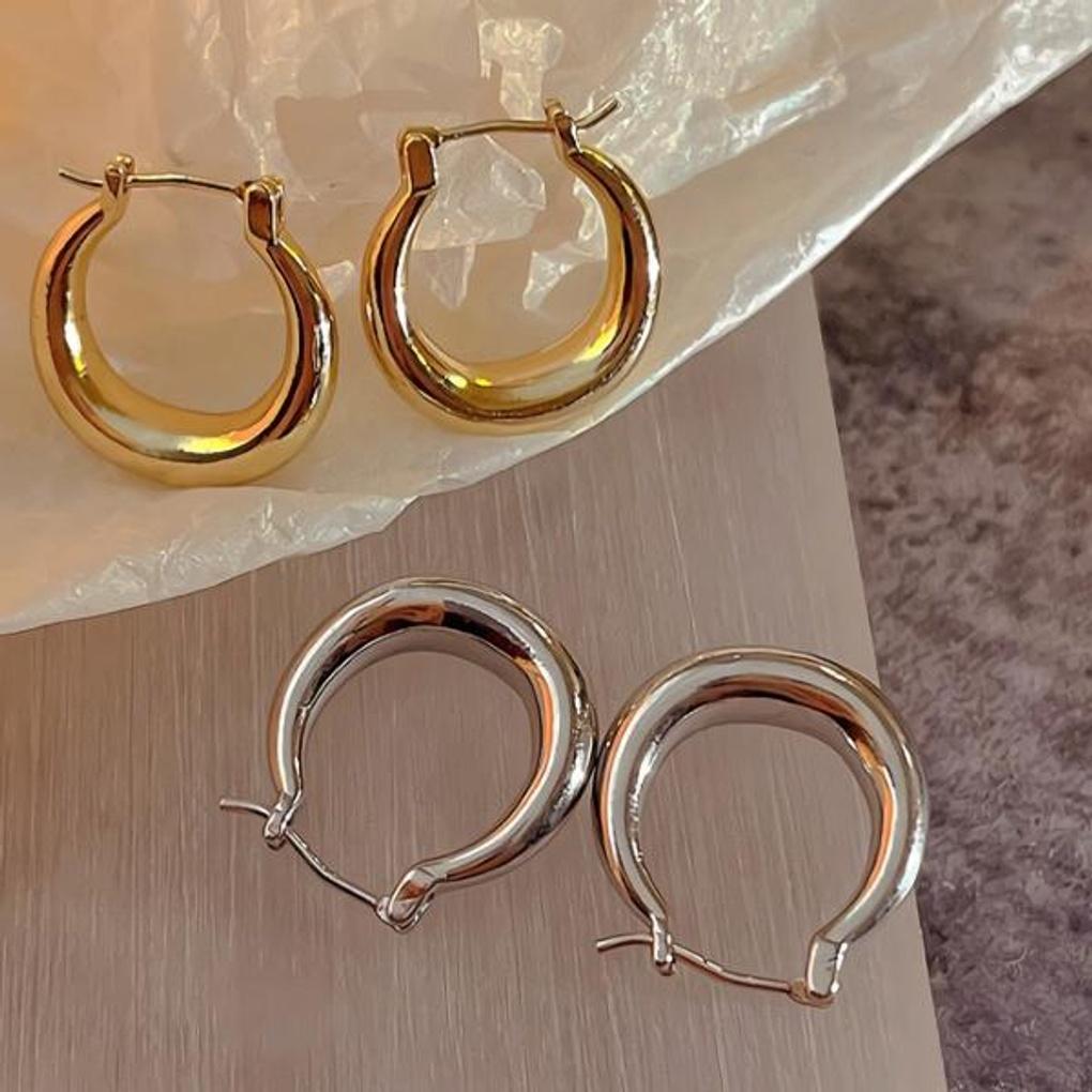 Women's Accessories Plain Cold Hoop Earrings 2color