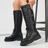 Merade Waterproof Leather Cowboy Boots: Children's & Women's Autumn Riding Boots with Thick Platform Sole