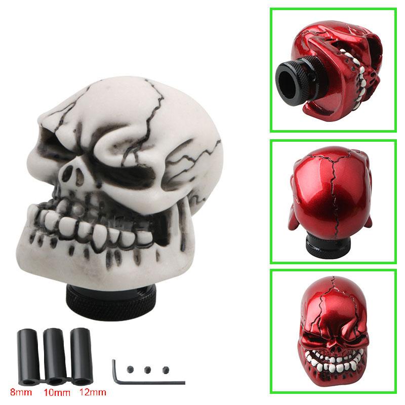 Car Skull Shape Head Manual Gearbox Shift Knob Manual Gear r Stick Shifter Lever Knob Big Teeth Ghost Skull Gear Shift Knob