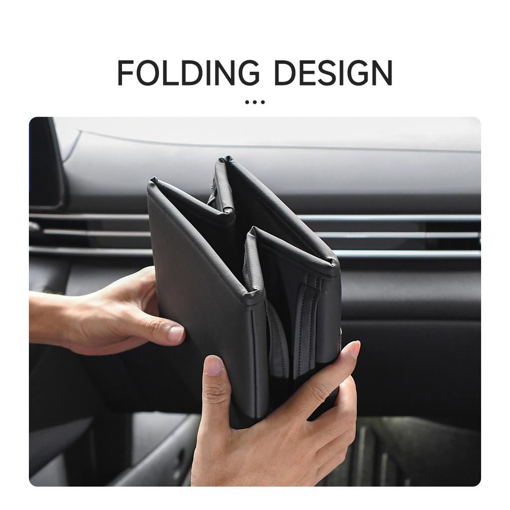 Faltbare Auto-Kofferraumbox Große Kapazität Auto Multifunktionale Werkzeugaufbewahrungstasche Verstauen Aufräumen Auto Mülleimer PU-Leder Autositz