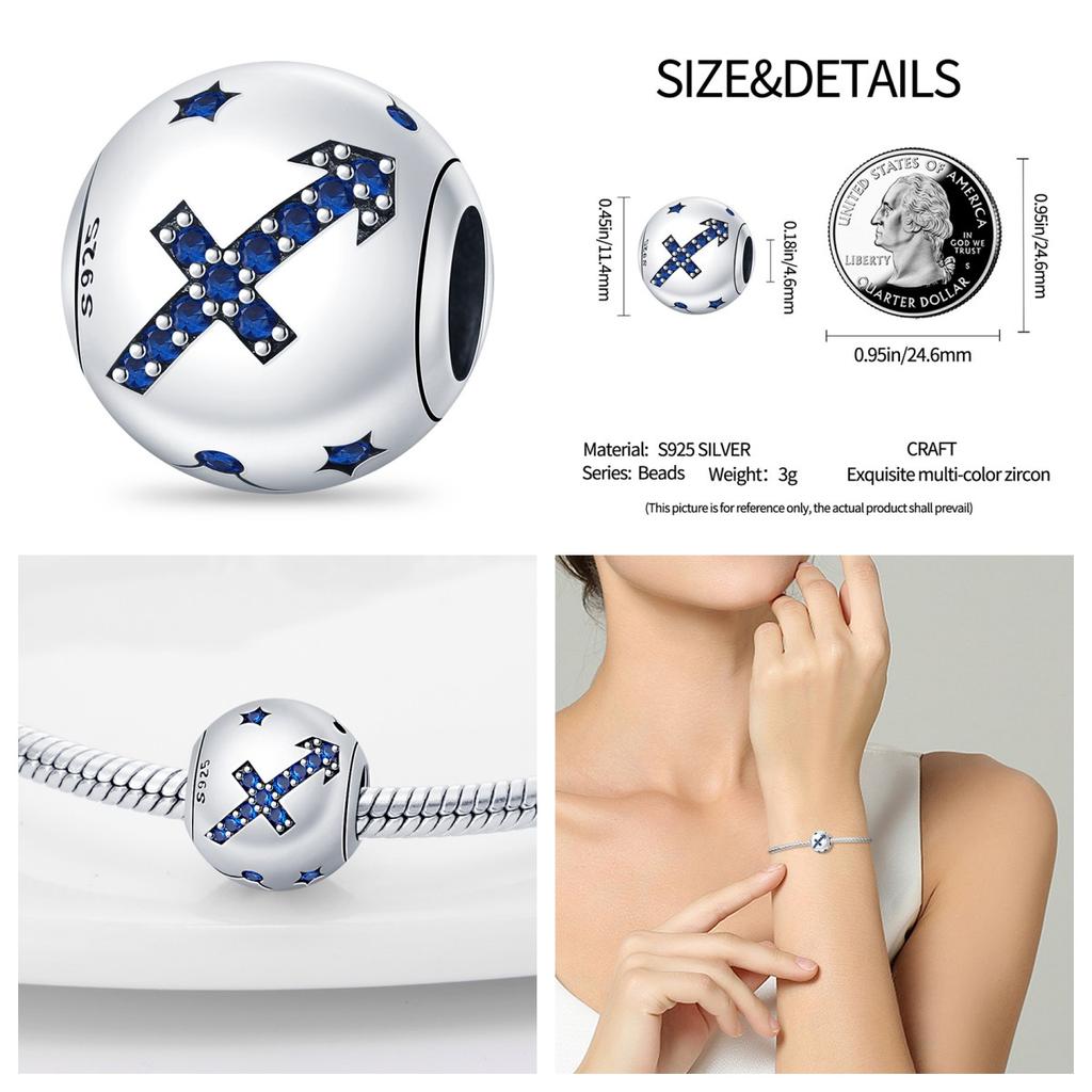 Fit Pan Copper Plate Original Bracelet Twelve Constellations Series Charm For Women Jewelry Diy Beads New Items