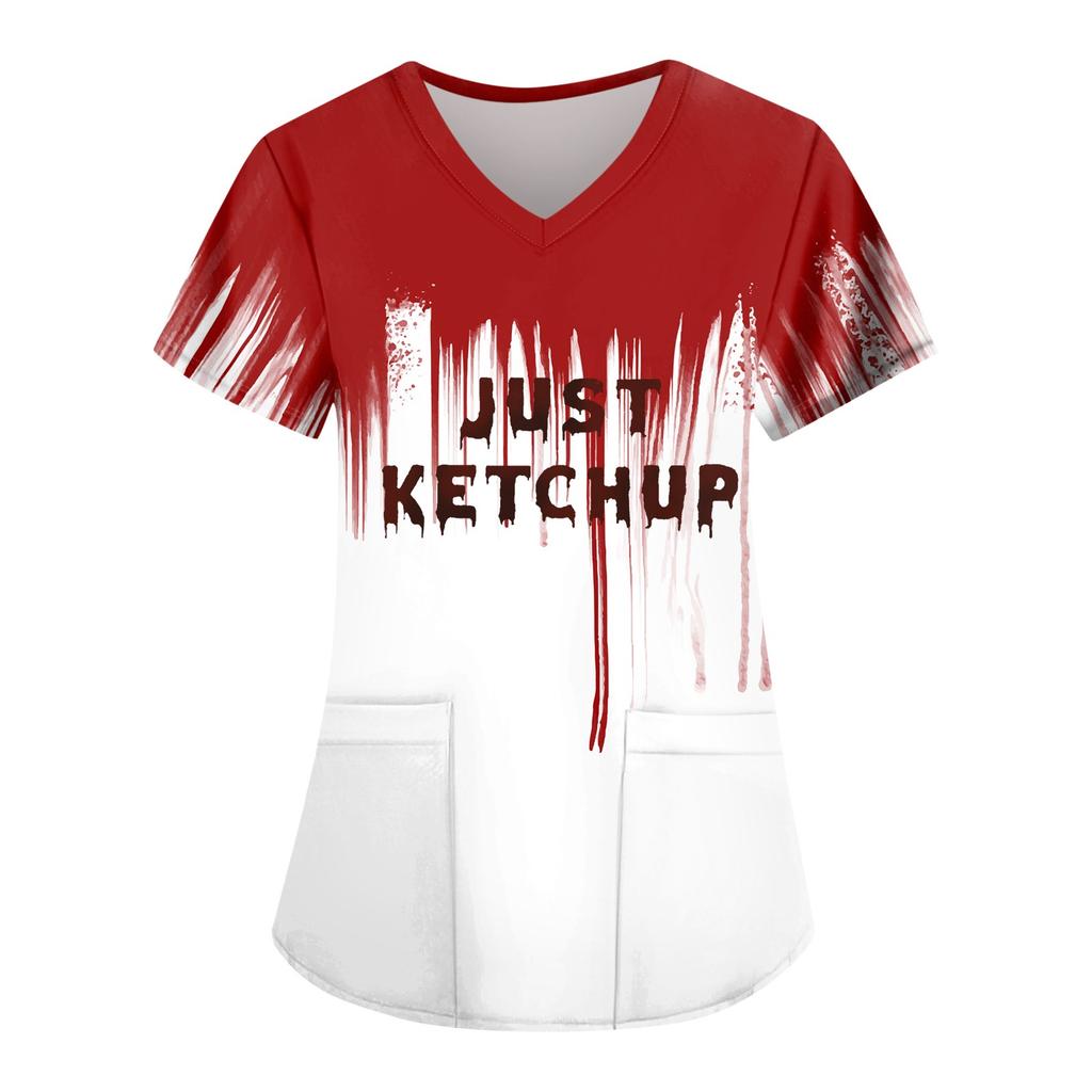 Dámské topy s krátkým rukávem volné topy velké velikosti ležérní topy s výstřihem do V krátký rukáv ležérní letní trička Dámské topy trička Pracovní oblečení