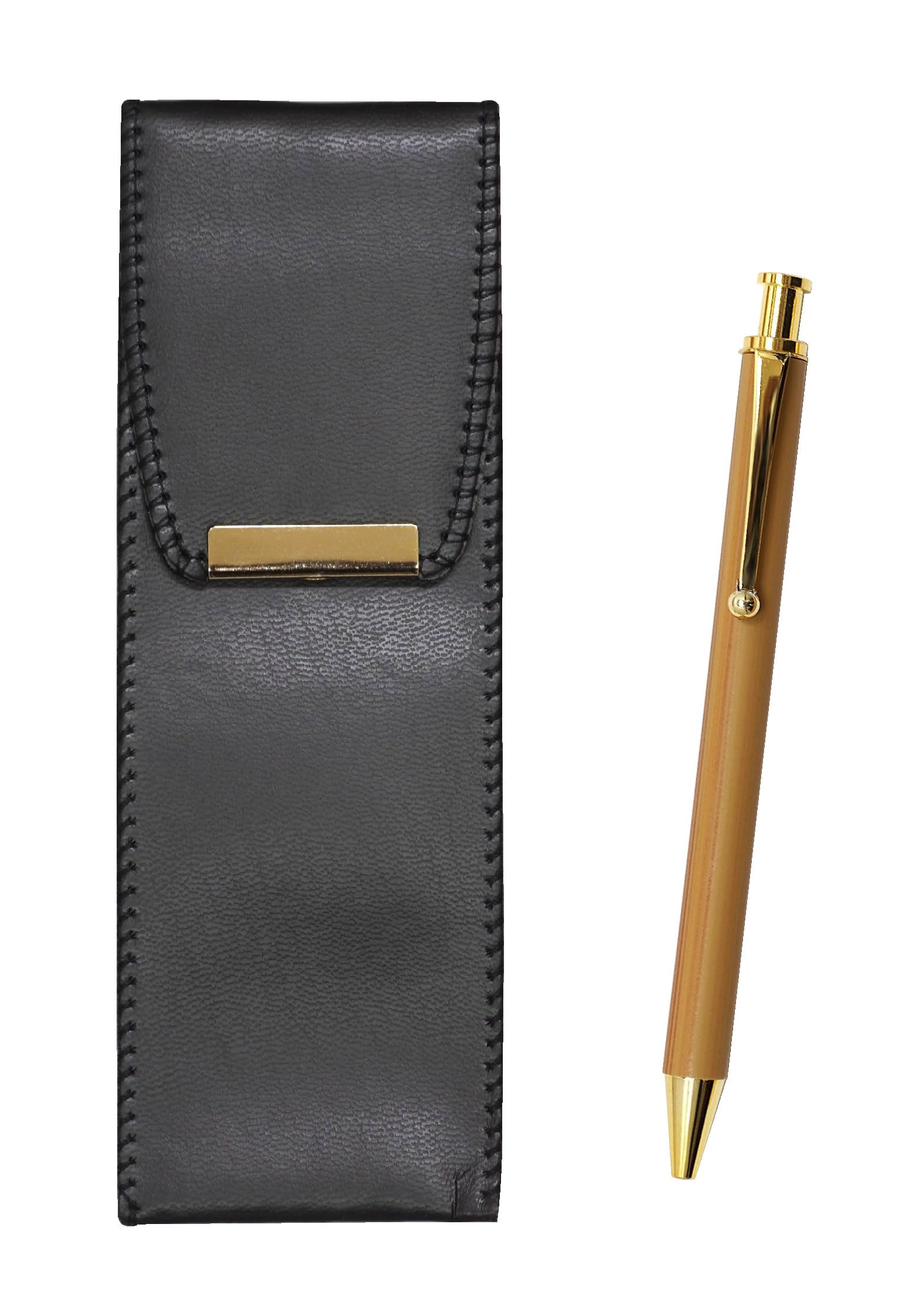 

Pen Case with Ballpoint Pen Set Eco-Leather Bamboo-Patterned (3-Pack) T23-BR-B-FB300CB-3