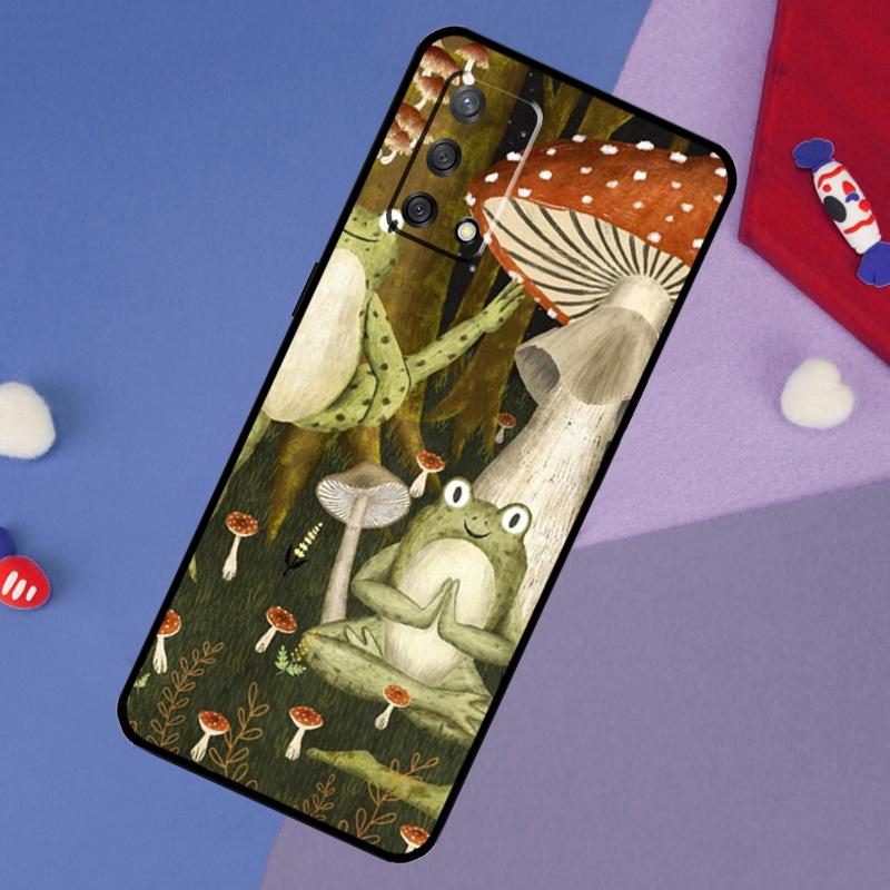 Vintage Retro Frog Mushrooms Case For Oppo A17 A60 A40 A80 A16 A76 A96 A98 A58 A78 A18 A38 A57 A74 A54 A94 A15 A5 A6 Pro