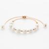 Golden Freshwater Pearl Adjustable Bracelet Copper Chain Beaded Wrist Jewelry for Women