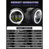 3.5 Inch / 4 Inch LED Fog Light DRL Round Angel Eyes Assembly White And Yellow Light Auto Car Fog Lamp