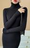 Hanmall Knit Gal Long Above the Solid High LON160 Women's Dress, Mini, Tight, Turtleneck, Sexy, Dress, Sleeves, Knee, Color, Waist, Autumn/Winter,