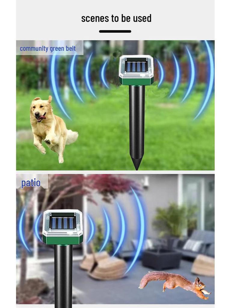 Solar Ultrasonic Mouse & Snake Pest Repeller for Outdoor Yard & Garden