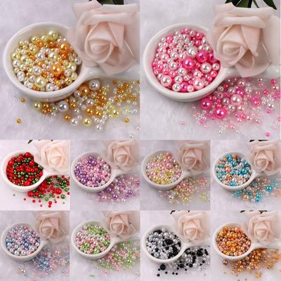 150 Teile/beutel 3-8mm Faux Perlen Perforierte Schmuck Machen Kunststoff Ohrring Halsketten DIY Imitation Perlen