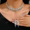 Bridal Jewelry Set Fashion Claw Chain Rhinestone Necklace Earrings Set Women'S Dinner Dress Clavicle Chain