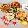 SIVIR Disposable Kraft Paper Meal Bowls with PP Lids