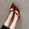 Fashion Flat Shoes for Women Spring Autumn 2025 New Red Pointed Toe French Flat Bottomed Plus Size Women's Shoes 42 43 Ladies Shoes