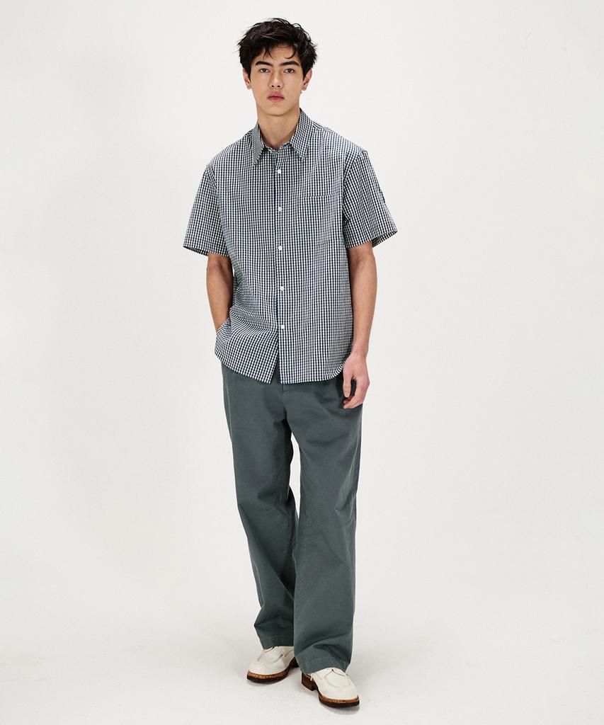 SHIRTER Ice Cotton Gingham Check Shirt (Blue)