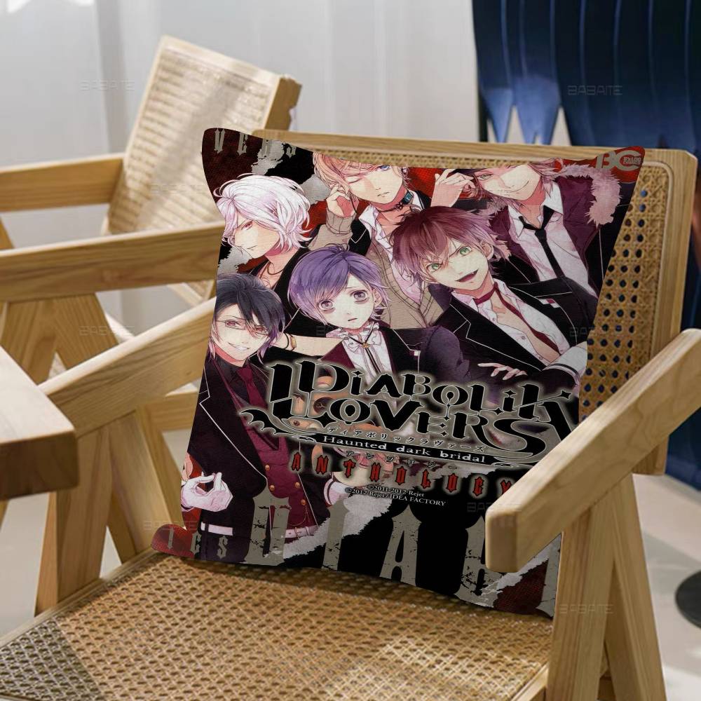 Anime D-Diabolik L-lovers Cushion Cover Inches Farmhouse Decor Home Throw Pillow Covers for Couch Decorations