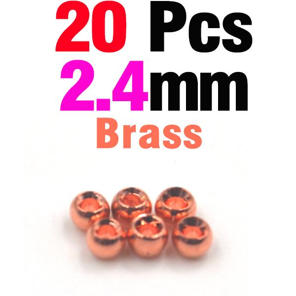 MNFT 20Pcs Brass Fly Tying Bead Beads Fly Fishing Materials Size 2mm 2.4mm 2.8mm 3.2mm 3.4mm 3.8mm