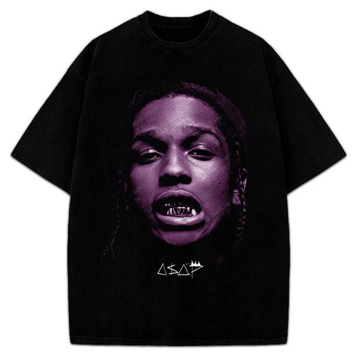 ASAP Rocky T-Shirt Asap Mob 90 s Hip Hop Tour Concert Style Merch Custom Tee L