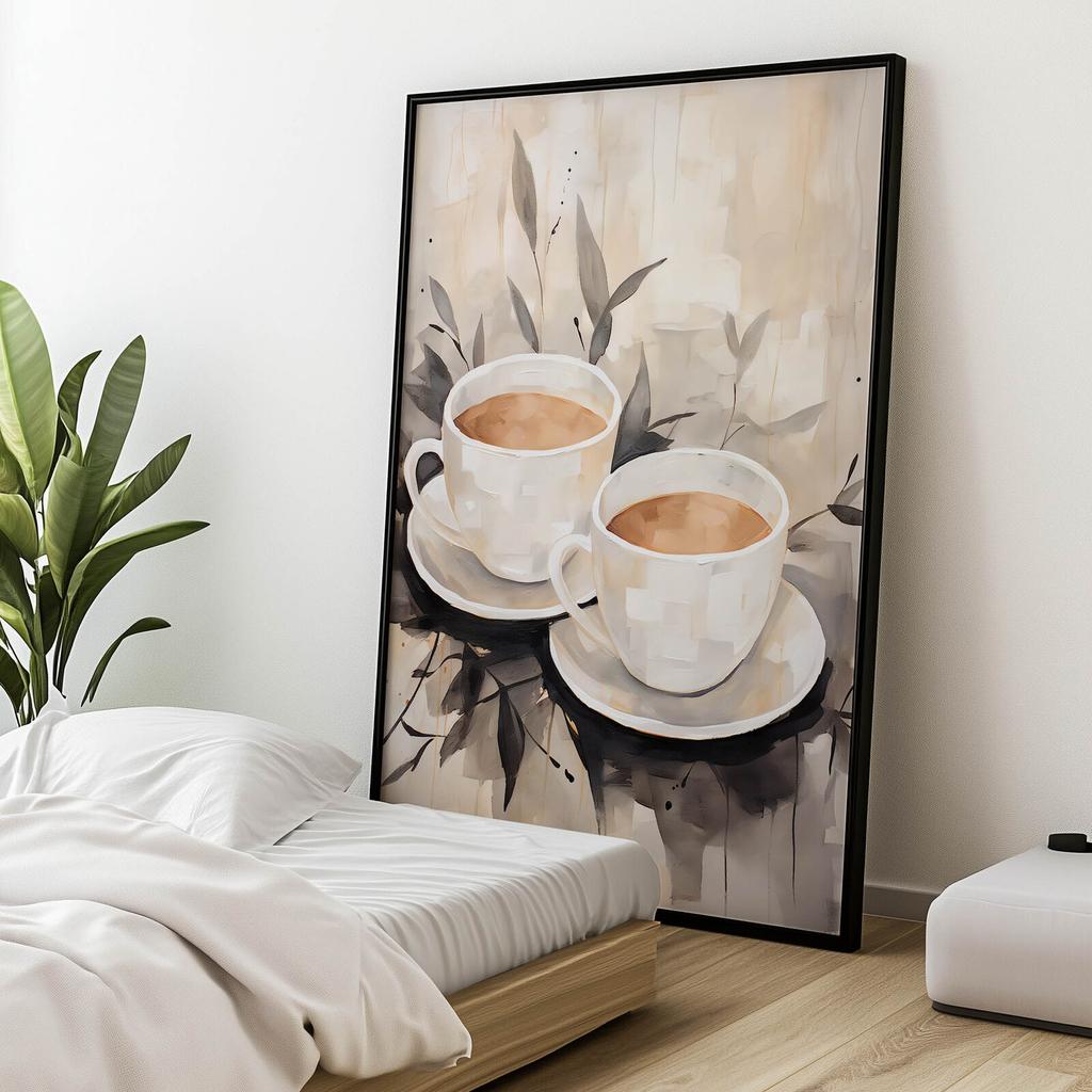 Kaffee-Einfachheit Kaffee-Einfachheit, 50X70 Cm, Ohne Rahmen, Premium-Leinwand auf Keilrahmen