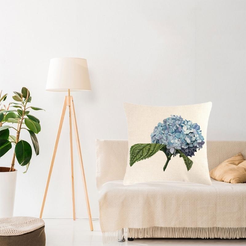 Mother Day Hydrangea Throw Pillow Cover Beautiful Flower Cushions Cover Elegant Pillow Case Fine Linen Material