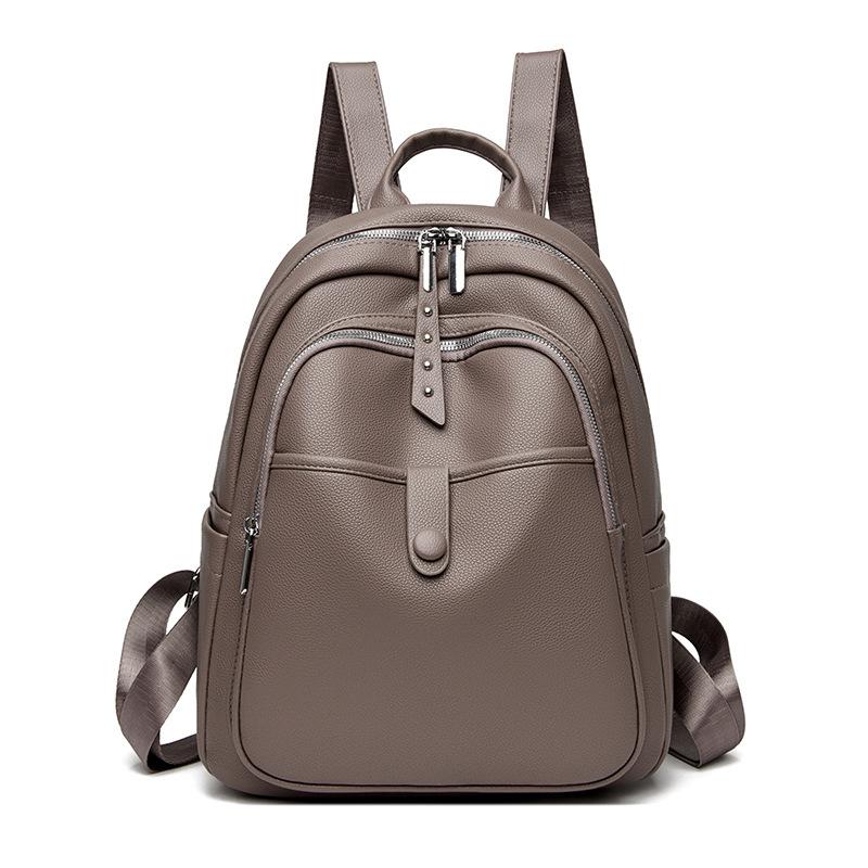 

Texture Women s Backpack Spring New Large Capacity Casual Backpack Cross-border Trend Rivet Backpack хакі