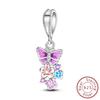 Charms Original Copper Purple Butterfly Flower Pendant Beads Fit Bracelet Women Jewelry Diy Fine Gift Accessory