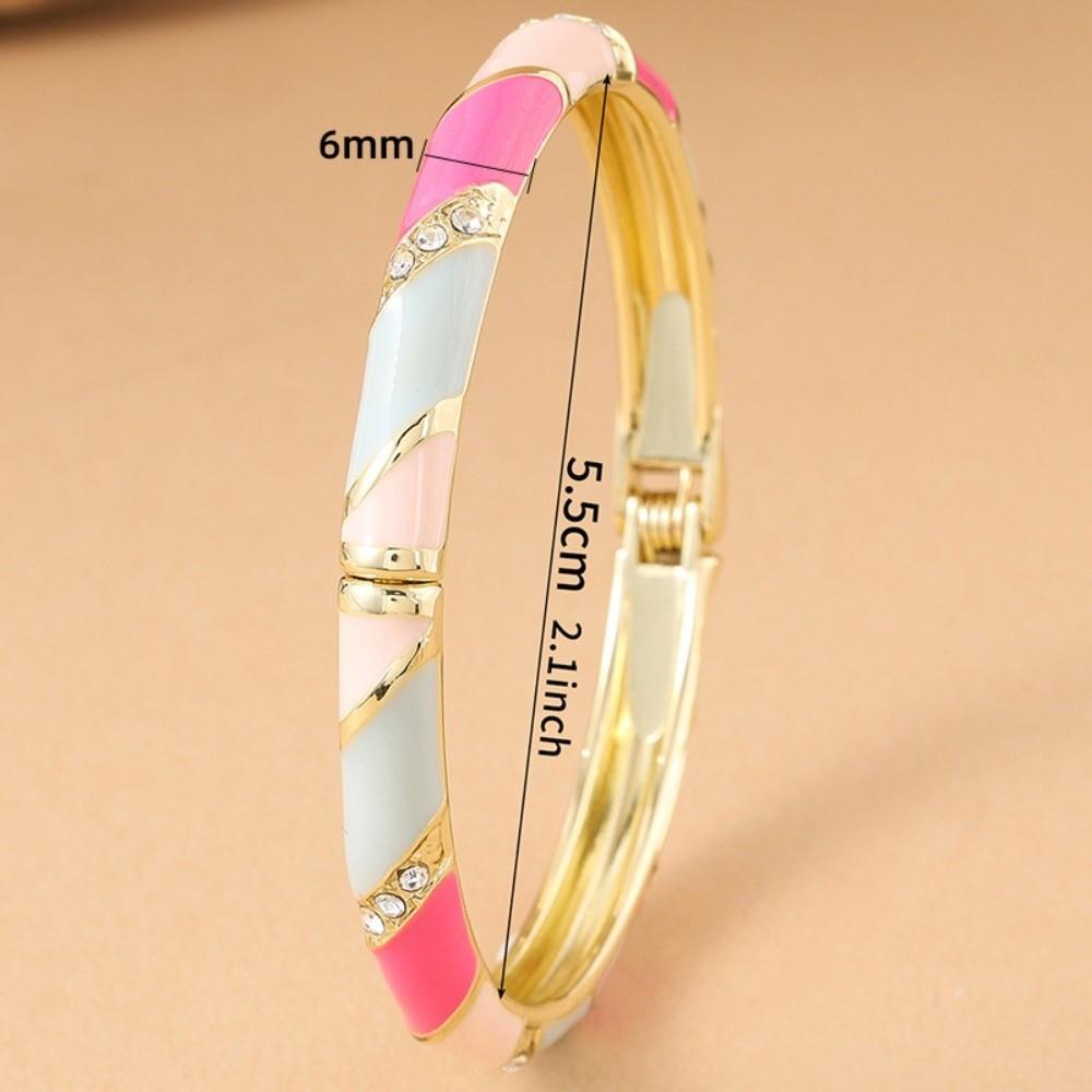 Enamel Vintage Cloisonne Bangle Lines Shape Women's Hand Bracelet Chinese Crystal Bangle Ladies
