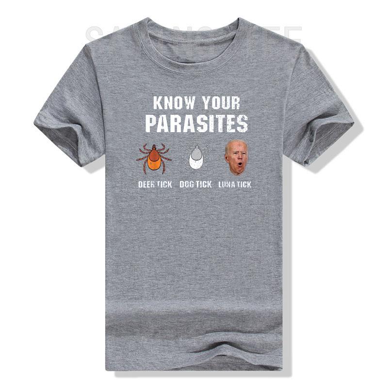 Know Your Parasites Funny Joe Biden TShirt Sarcastic Sayings Quote Jokes Graphic Tee Tops Unisex Clothing Campaign Street Outfit