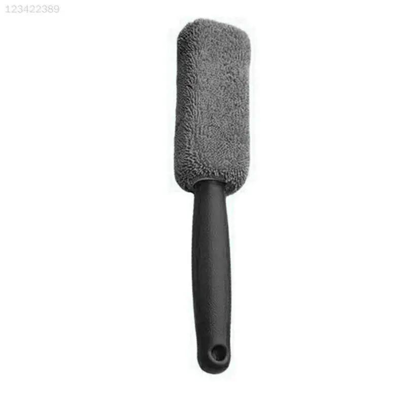 Car Wheel Wash Brush Portable Microfiber Tire Rim with Plastic Handle Auto Trunk Motorcycle Detailing Cleaning Accessories Tool
