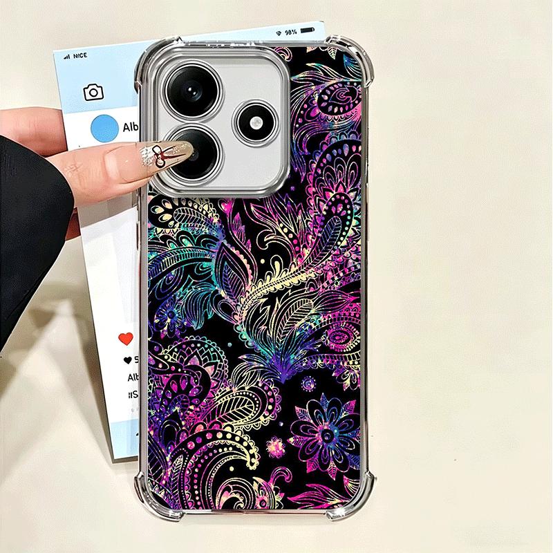 Mandala Sunflower Dreamy Style Plating Phone Case For Xiaomi Poco X5 X6 X7 X8 Pro Max F8 Ultra F7 M8 M7 M5S Redmi 15C 15 14C 13C