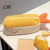Cute Stationery Holder Fried Shrimp Tail Pencil Case, Plush Large Capacity Pouch, Soft Pen Bag Adorable for Students, School Gift Girls Storage