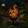 Mittelalterliche Drachen Dekoration Solare Gorilla Gartenstatue Licht, Gotische Harz Außenlaterne Skulptur, Geformtes Licht Fantasy Dekor für Hof Terrasse,