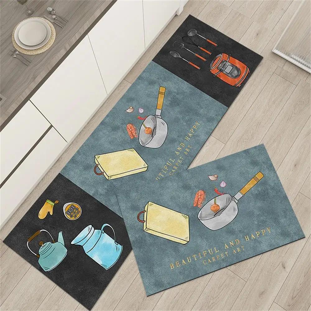 Black White Moroccan Pattern Kitchen Mat Non-Slip Machine Washable Rug Set for Home Decor Anti-Fatigue Floor Mats