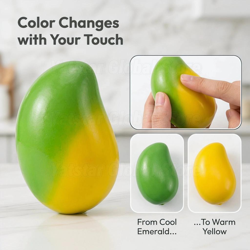 New Handmade Crispy Mango Squishy Stress Ball Crunchy Squeeze Fidget Toy Round Blocks ASMR Sensory Decompression for Adults