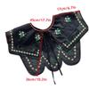 Wave Edge False Collar Embroidered Collar Lace Up Neckline Detachable Fake Collar DIY Floral Embroidery Doll Lapel Shawl