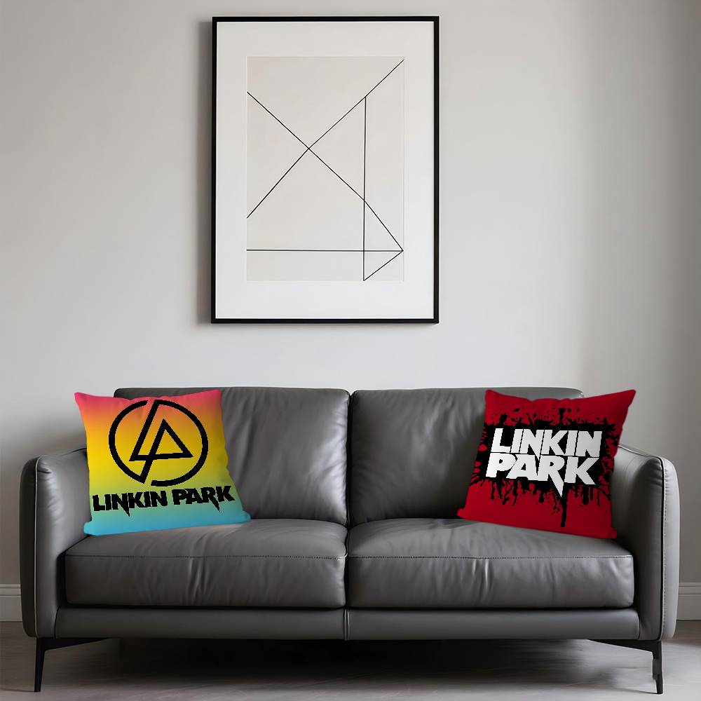 Band L-Linkin Cool P-Park LOGO Personlig Bild Text Hem Dekorativa Kuddfodral Hushållsgåvor 45x45cm