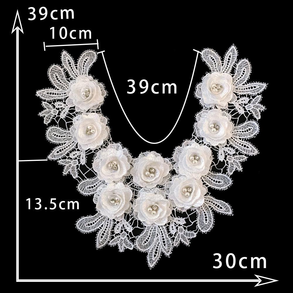 Black And White I Embroidery Polyester Beads Hollow Diy Sewing Lace Decoration Matching Clothing Accessories Clothing