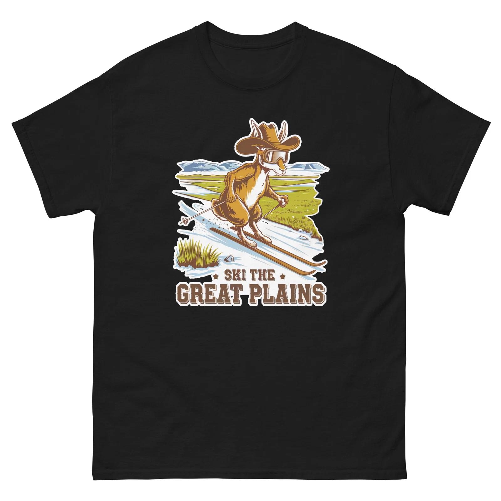 Ski The Great Plains Jackalope Skiing Skier Animal T-Shirt 3XL