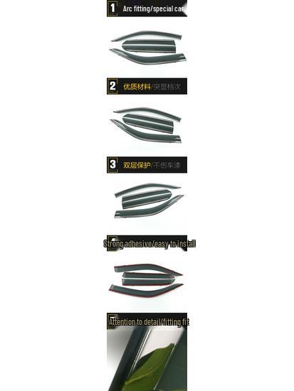 Haima S7/Knight Rain Guards: 3D Stainless Steel Trim Rain Deflectors