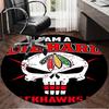 1PC Chicago Hockey Round Rug, Non-slip Chair Mat, Home Decor, Circle Carpet Perfect for Office, Bedroom, Living Room,Christmas gift