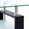Vidaxl Mesa de Centro, Negro-Transparente, 95X55X40 Cm, Vidrio