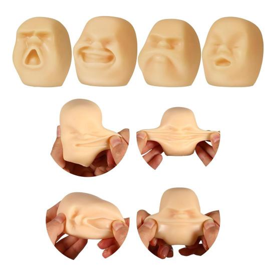 Human Face Squeeze Toy Anxiety Stress Relief Realistic Head Pinch Sensory Toy Teens Adults Soft TPR Calming Face Fidget Toy