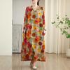 Colorful Travel Retro Long Skirt Cotton Linen Dress