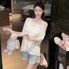 Oh Mi Da Modal Cotton Solid Color High-end Pajamas Women's Summer Short-sleeved Shorts Pure Lace Loungewear Set