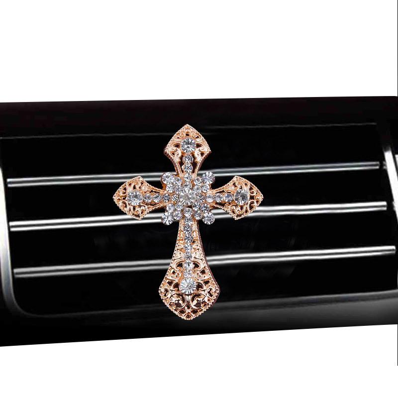 Inlaid Diamond Cross Style Car Air Conditioning Outlet Perfume Car Perfume Car Interior Accessories Car Fragrance