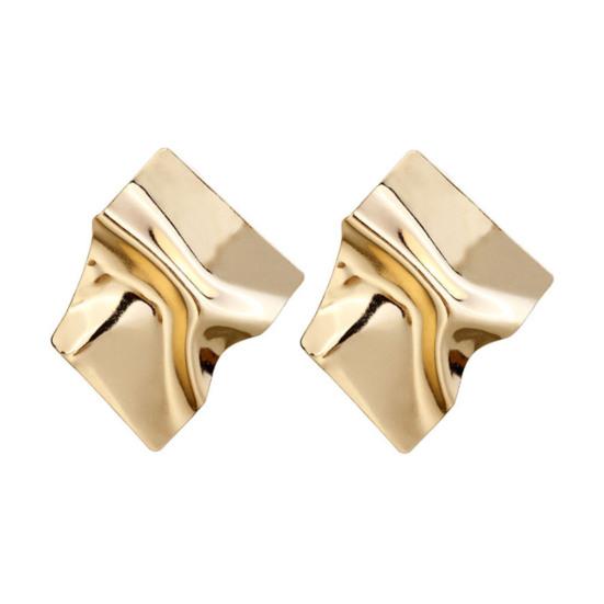 1 Pair Stud Earrings Geometric Irregular Design Metal Earrings Exaggerated Mirror Surface Drop Earrings Jewelry Gift